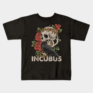 Incubus - Crow Left Skull - Morning And Flower - Gothic Graphic Kids T-Shirt